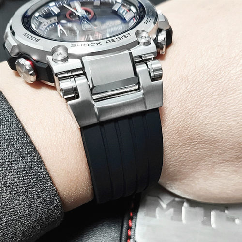 适配卡西欧g-shock手表带钢铁之心火山雷MTG-B1000硅胶防水表带男