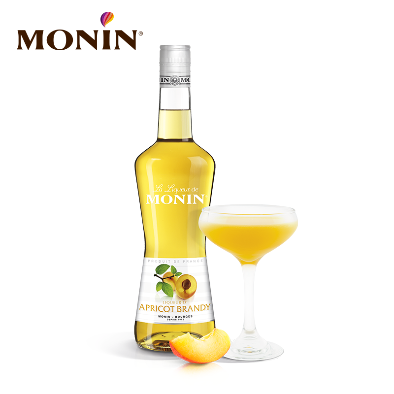 莫林MONIN黄杏白兰地风味利口酒700ml瓶装法国进口调酒力娇酒洋酒