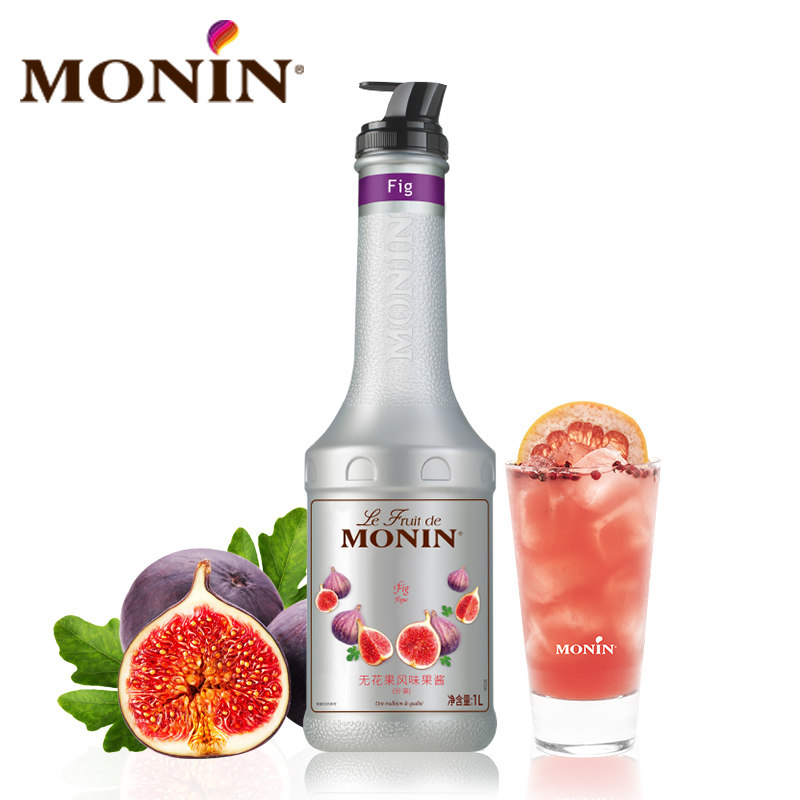 莫林MONIN无花果风味果酱瓶装1000ml调鸡尾酒冰沙果汁饮料