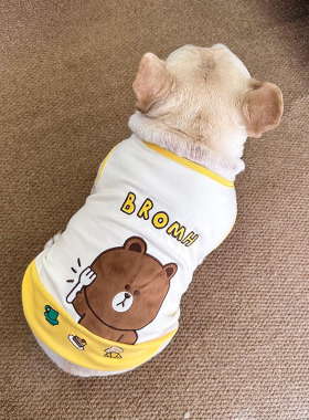 法斗衣服2025春夏纯棉卡通背心狗狗斗牛犬巴哥猫咪背心宠物服饰