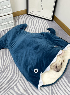 狗窝冬季抗寒加厚睡袋封闭式鲨鱼袋猫被窝冬天保暖狗狗窝猫咪垫子