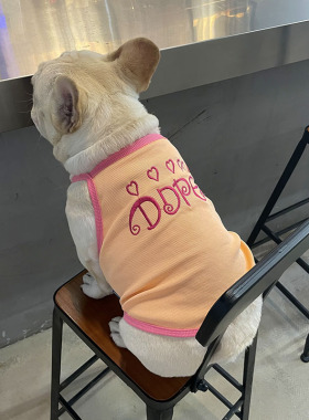 法斗背心吊带衫夏季狗狗背心薄款纯棉居家舒适巴哥柯基柴犬狗衣服