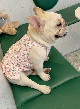 法斗衣服胖狗巴哥斗牛犬全棉兔子卡通可爱裙子舒适背心小型犬宠物
