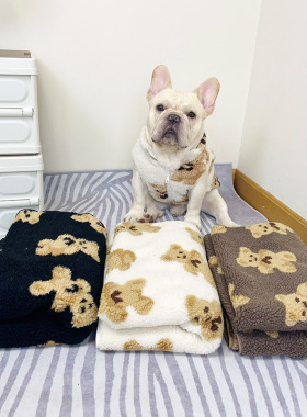 宠物毛毯防寒保暖狗垫子睡觉用加厚被子法斗冬季狗狗毯子猫咪防冻