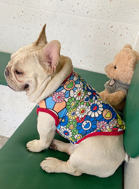 网红狗狗背心夏天防着凉薄款透气斗牛犬巴哥幼犬夏季可爱法斗衣服