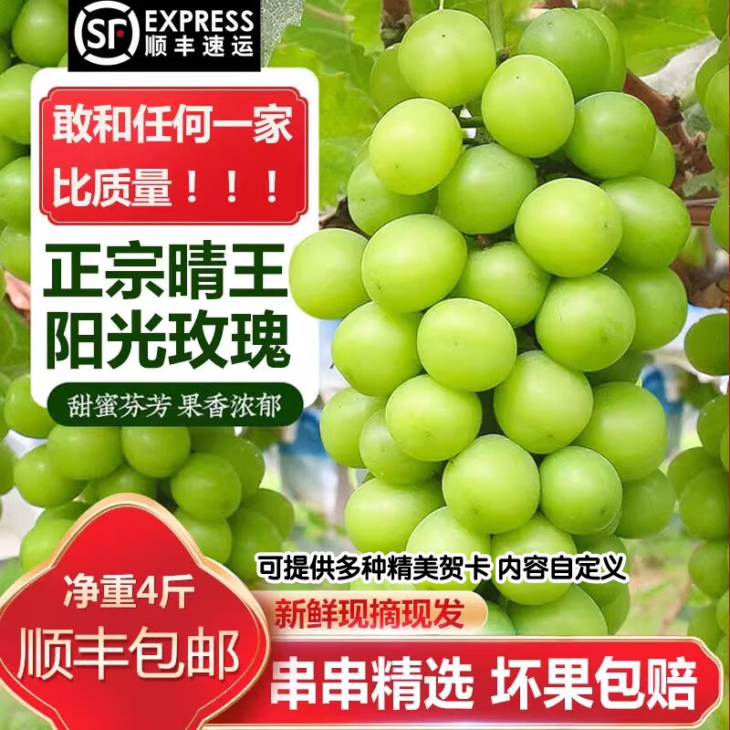 进口阳光玫瑰无籽葡萄当季鲜摘