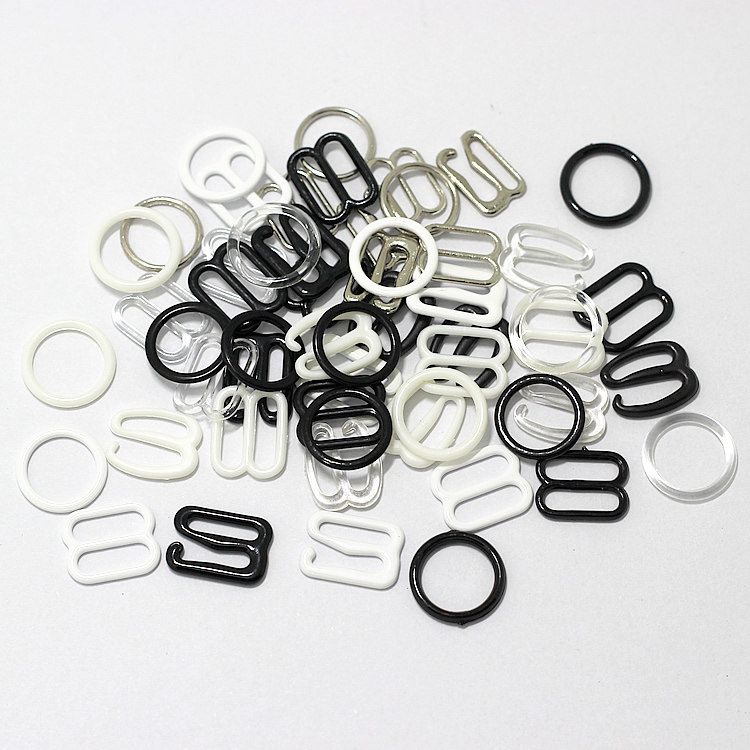 0字8字9字圆圈扣调节 透明纽扣黑色文胸内衣白色吊带配件肩带扣子