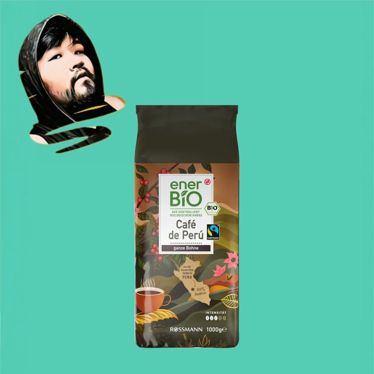 德国直邮【全场满300包邮】ener bio有机秘鲁咖啡豆1.000g