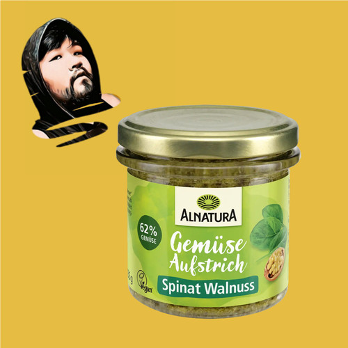 德国直邮【全场满300包邮】Alnatura有机菠菜核桃抹酱135g