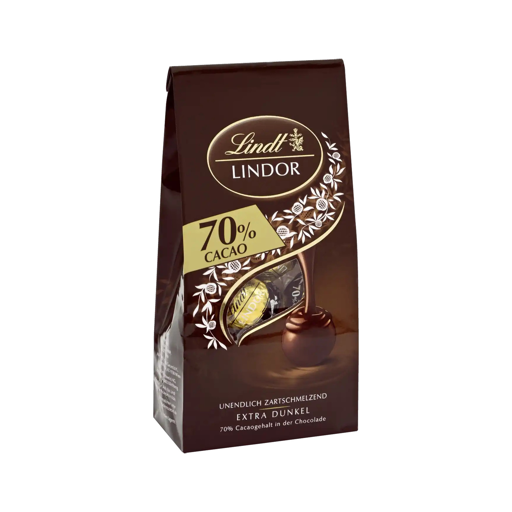 德国直邮【全场满300包邮】lindor瑞士莲特级黑巧克力70%可可99g