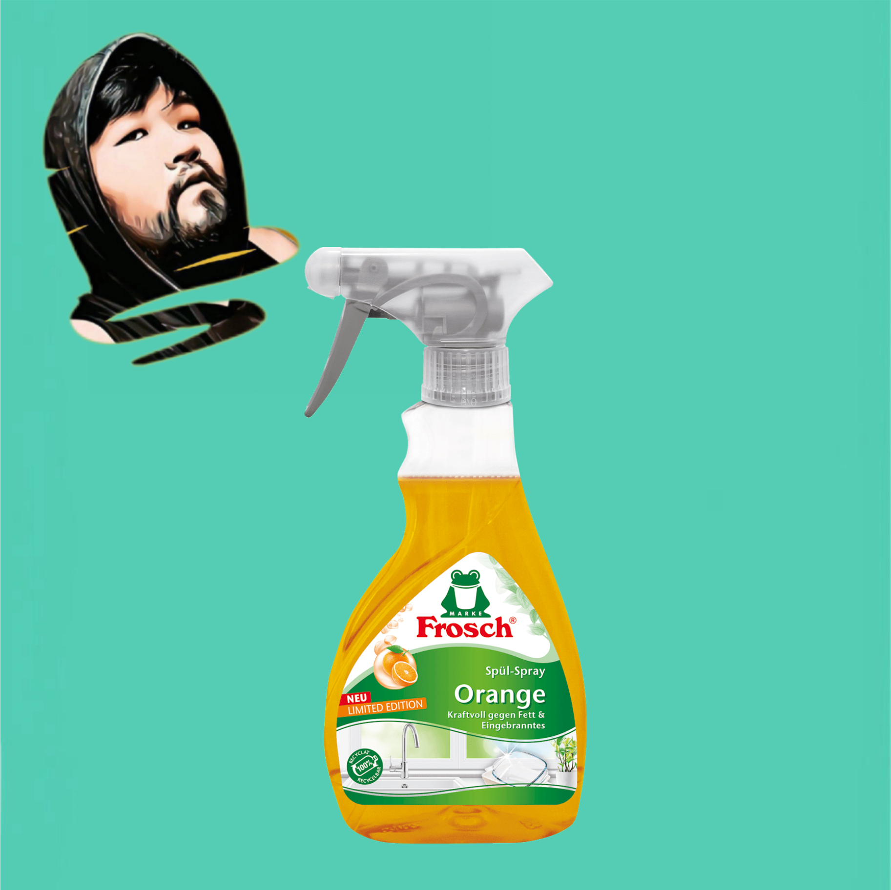 德国直邮【全场满300包邮】Frosch橙子洗碗喷雾300ml