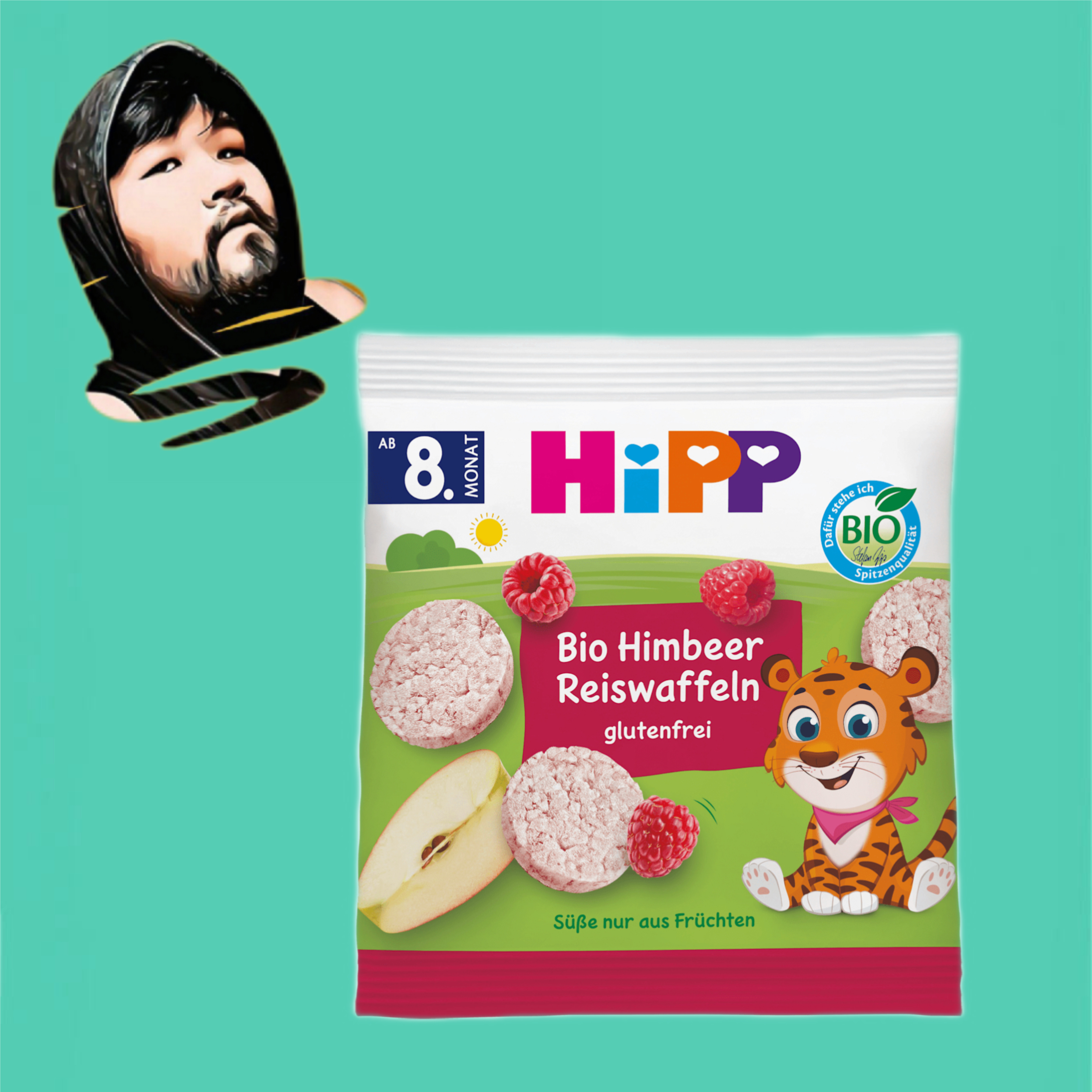 德国直邮【全场300包邮】hipp喜宝8个月+有机苹果树莓磨牙米饼30g