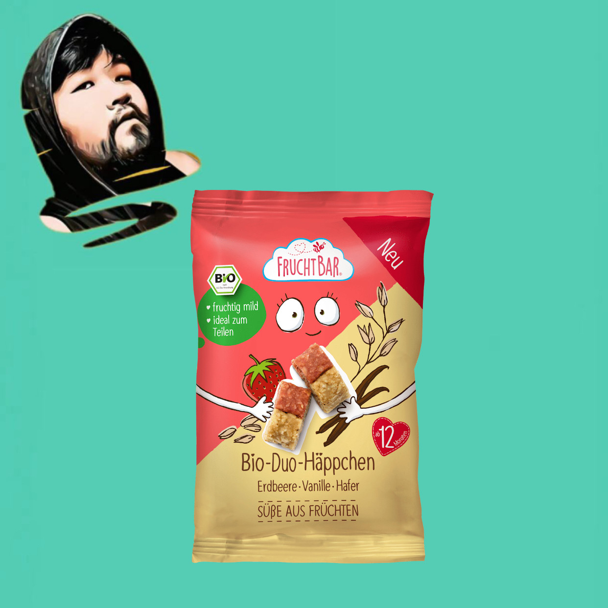 德国直邮【满300包邮】Fruchtbar12个月+有机草莓香草燕麦小方40g,婴童食品,宝宝饼干,淘宝优惠券,粉丝福利购,淘宝优惠卷