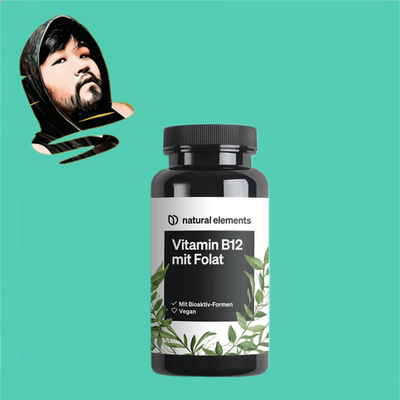 德国直邮【满300包邮】Natural elements维生素b12天然叶酸180粒