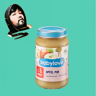 德国直邮【全场满300包邮】babylove5个月+有机纯苹果泥190g