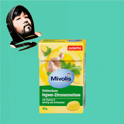 德国直邮【全场满300包邮】mivolis生姜柠檬喉糖50g