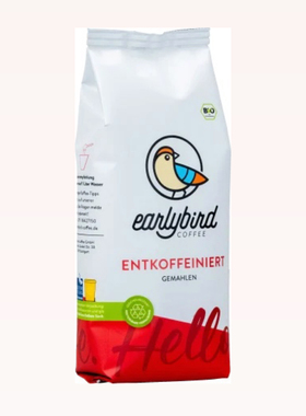 德国直邮全场300包邮earlybird coffee有机无咖啡因研磨咖啡250g