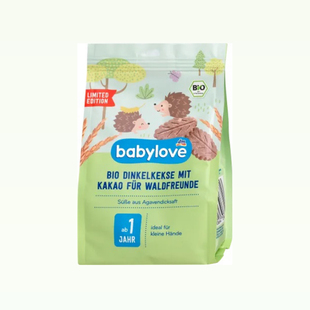 德国直邮满300包邮babylove1岁+儿童有机斯佩耳特饼干125g