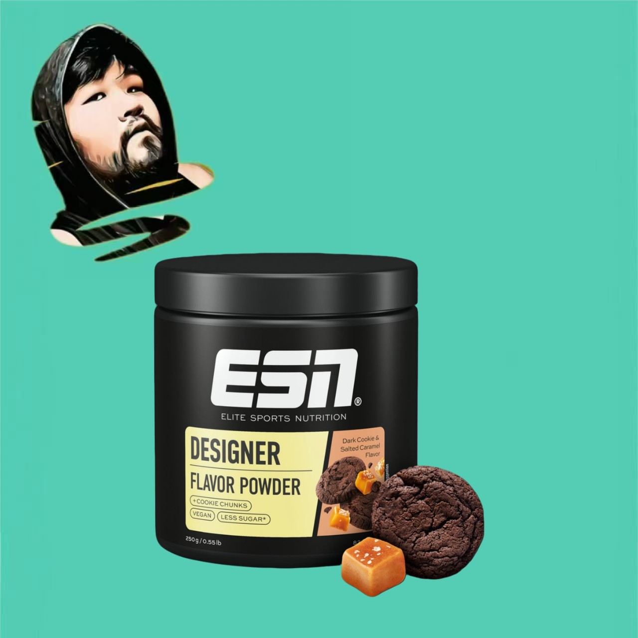 德国直邮【全场满300包邮】ESN深色饼干焦糖设计师风味粉250g