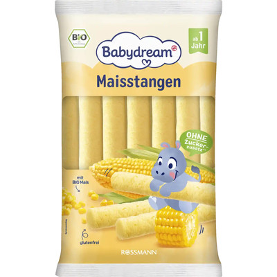 德国直邮满300包邮babydream8个月+有机无麸质玉米棒30g