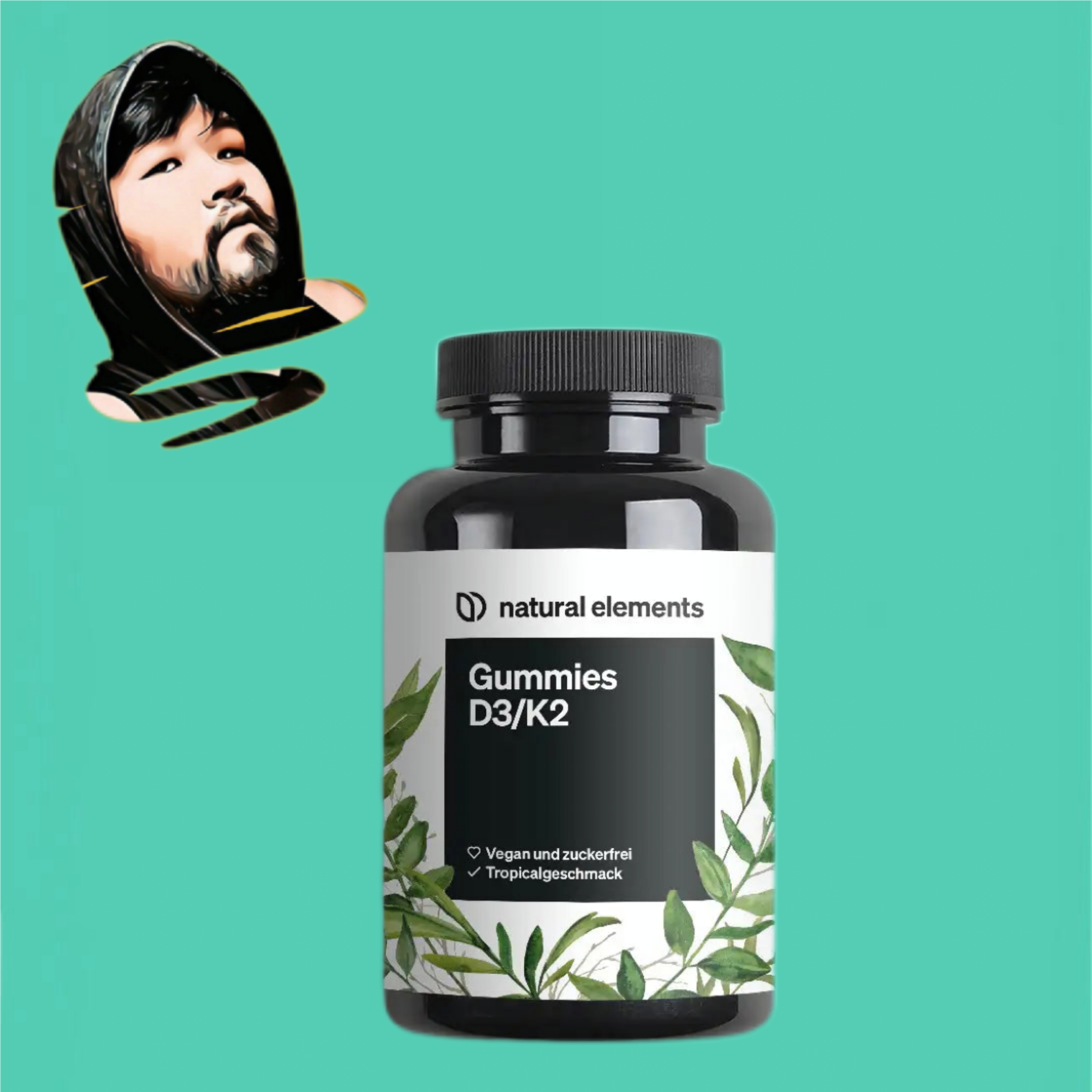 德国直邮【全场满300包邮】Natural elements维生素d3k2软糖120粒