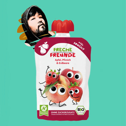 德国直邮300包邮freche freunde6个月有机苹果桃子草莓果泥100g