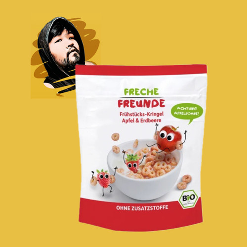 德国直邮【满300包邮】freche freunde1岁+有机苹果草莓麦片125g