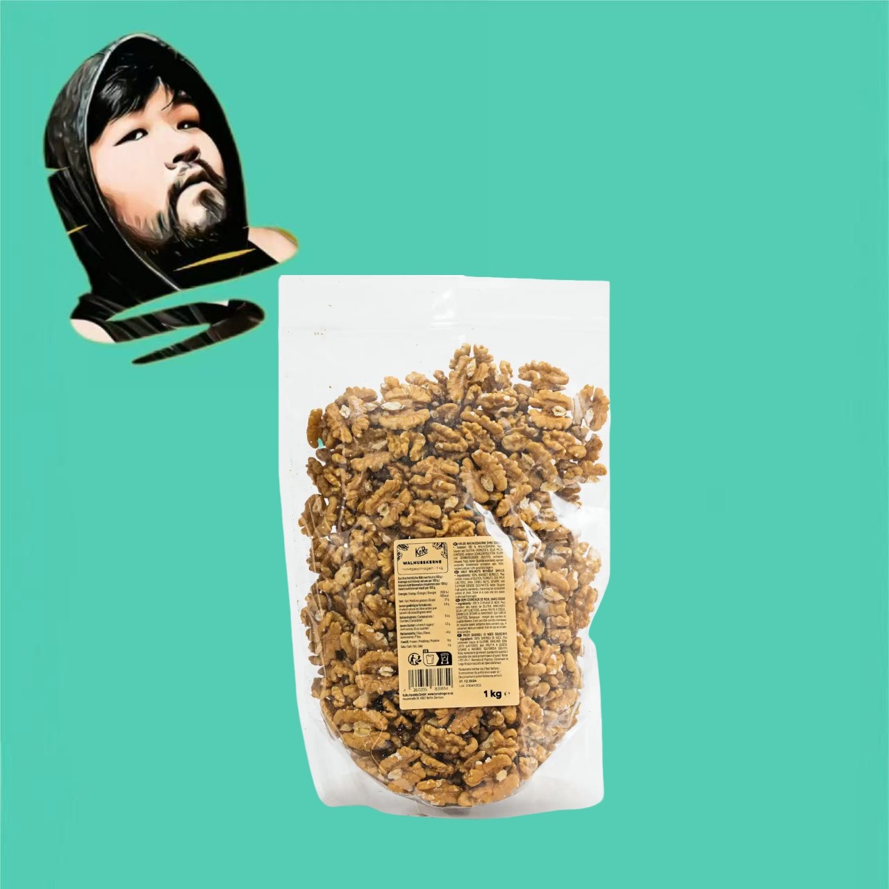 德国直邮【全场满300包邮】KORO核桃仁1kg