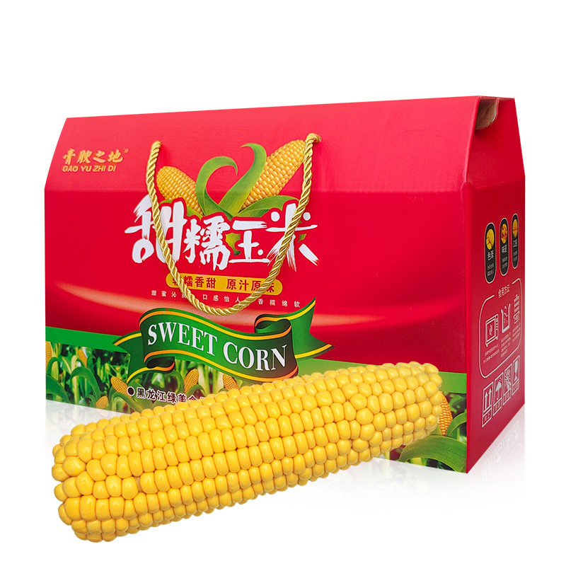 黑龙江膏腴之地非转基因小园粘玉米粘糯黄玉米230g左右*8棒/包邮