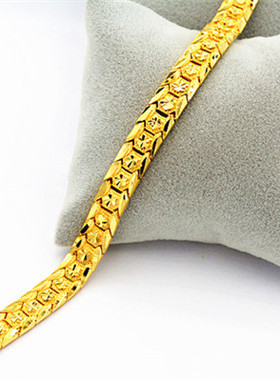 仿真沙金24k不掉色情侣款手链