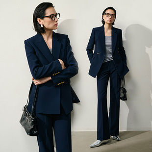 藏青色西装 正式 女套装 春秋季 场合休闲高级感总裁西服 2025新款 xyi