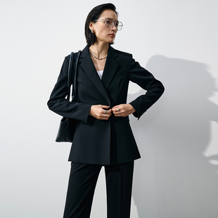 爆款 新款 套装 女高档黑色西装 xyi 两件套正装 高智老钱风2025春秋季