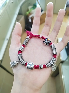 纯银盘缠手链女招财纳福中式编绳手串