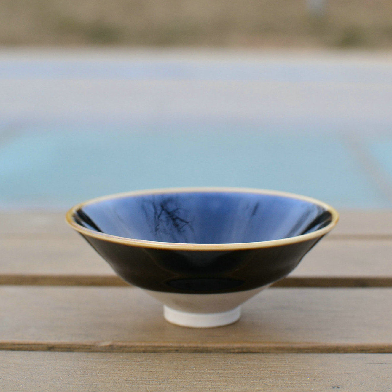 定瓷省级大师王淑昌黑釉手拉坯斗笠盏茶盏中式宫廷风色釉宋韵定窑