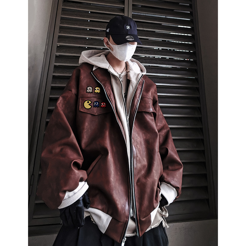 美式复古连帽bomber工装夹克