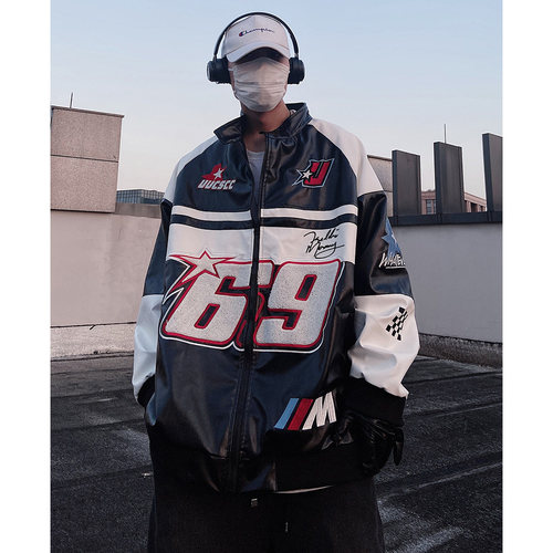 休闲立领机车夹克外套