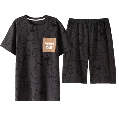 莫代尔棉男士休闲短袖短裤套装