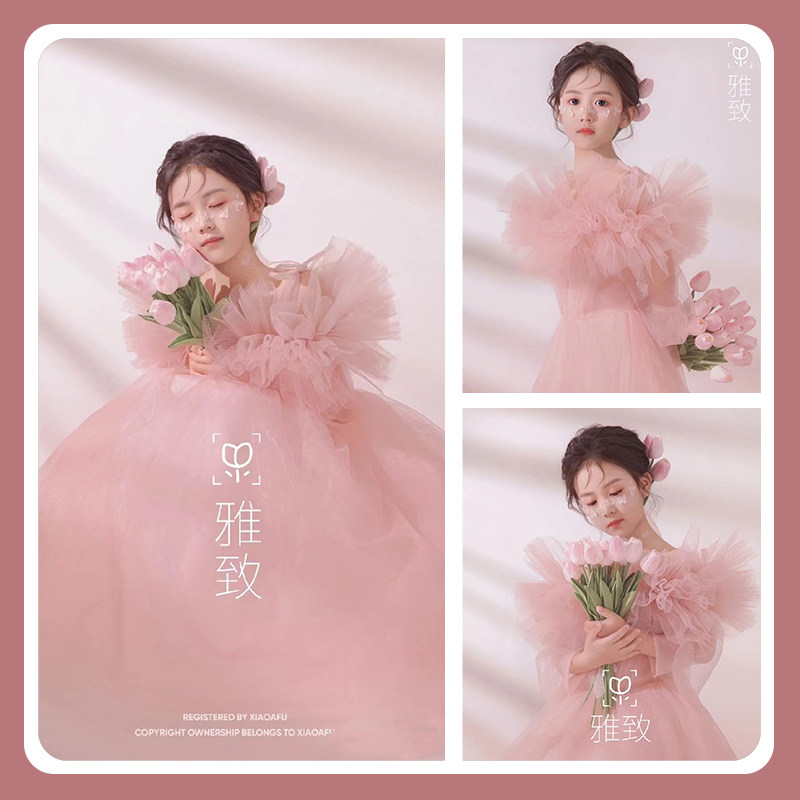 儿童摄影服装2025影楼拍照衣服饰5-10岁大女童公主纱裙艺术照洋气