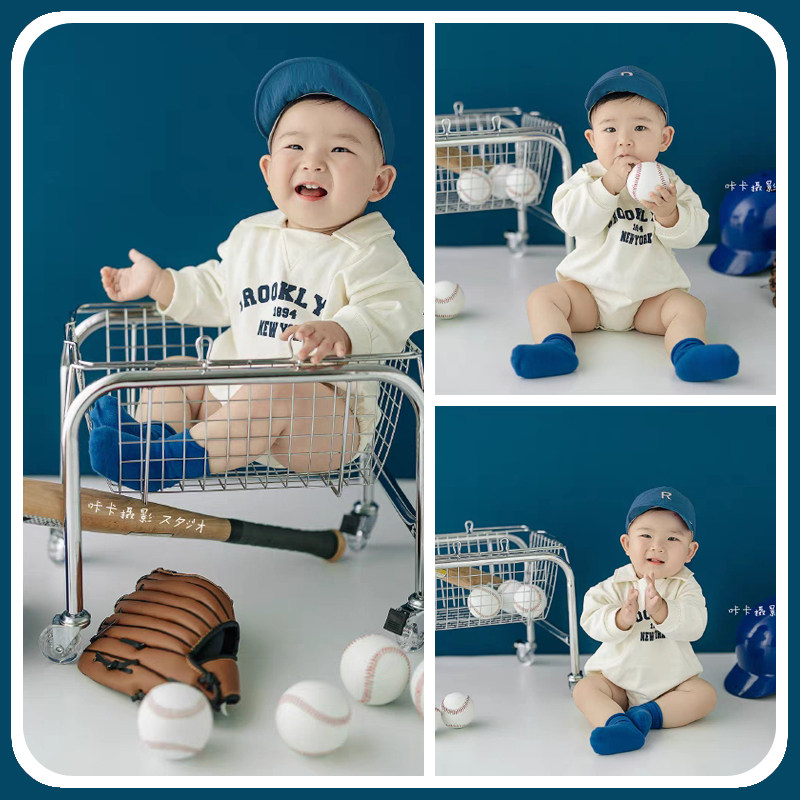儿童摄影服装百天半岁周岁道具100天主题1岁婴儿宝宝影楼艺术拍照