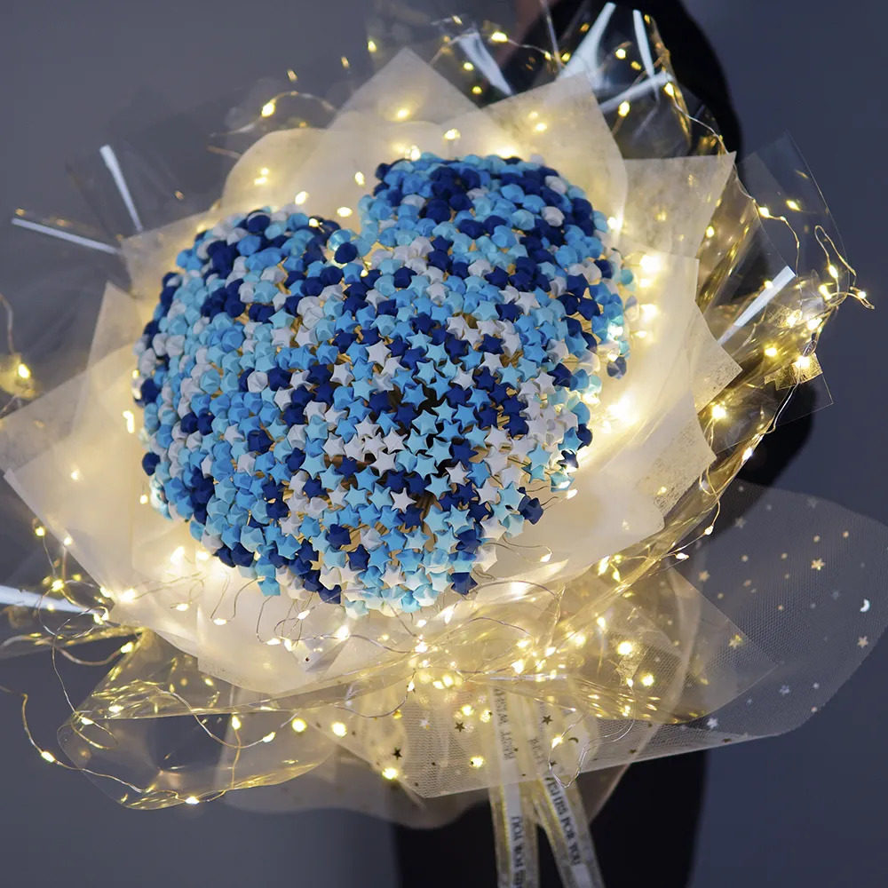 网红星星花束diy手工满天星材料包七夕送男女朋友送闺蜜生日礼物