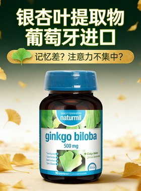 进口银杏叶提取物片ginkgo biloba补中老年脑子记忆记性差吃什么