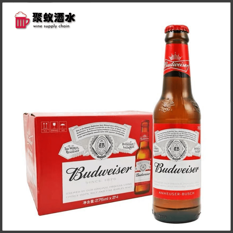 百威啤酒整箱330ml*24瓶装英国原装进口 BUD LIGHT旋盖蓝百威