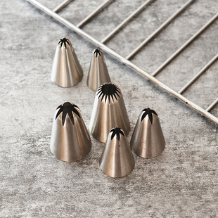 三能裱花嘴单个曲奇饼干SN7092 7082小号中号大号6齿奶油蛋糕工具