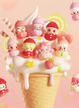 泡泡玛特POPBEAN季节限定草莓系列萌粒手办创摆件可爱继续送粘胶