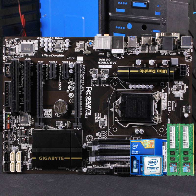 技嘉大板i7cpu主板套装b85 h170 hd3 1150台式机电脑主板五件套