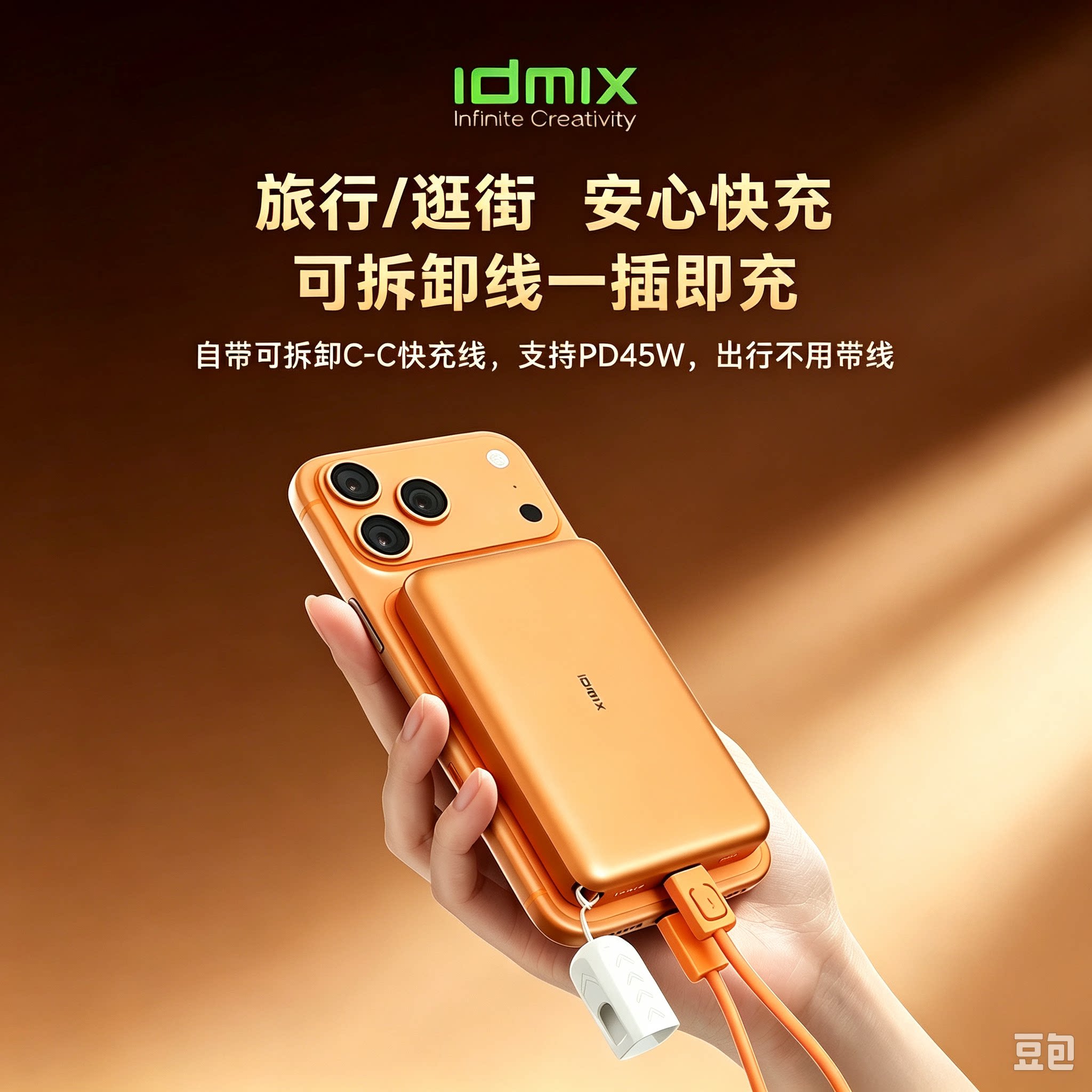 Idmix苹果认证磁吸充电宝Qi2快充