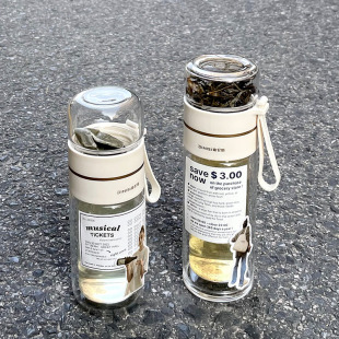 茶水分离杯玻璃泡茶双层便携过滤泡茶杯办公室杯水杯杯子分离茶杯