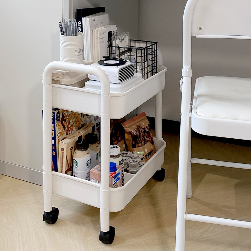 桌下置物架办公桌小推车桌底书柜可移动带轮书桌旁书本文件收纳柜