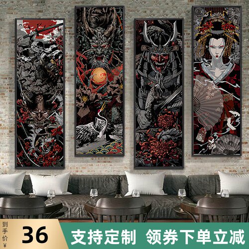 武士装饰画素材模板 武士装饰画图片下载 小麦优选
