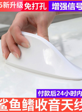 汽车鲨鱼鳍天线通用型带加强信号收音功能车顶改装天线装饰沙鱼尾